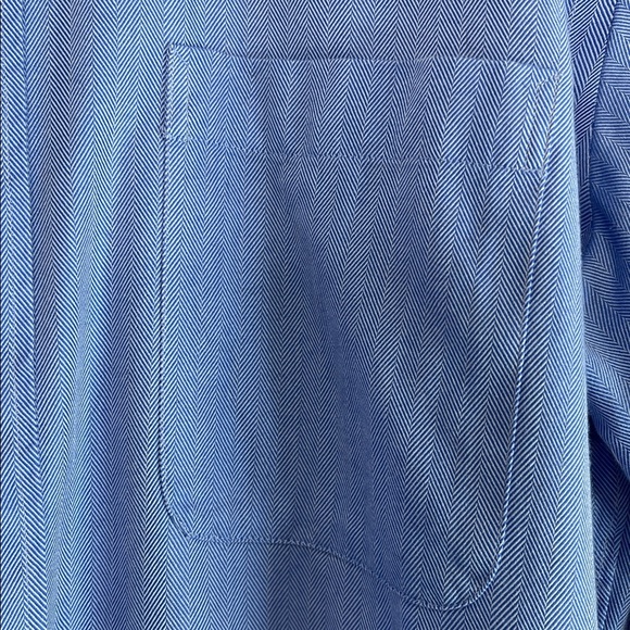 Kirkland Signature Mens Herringbone Non Iron  Button-Down Shirt Oxford Blue 16.5 - Picture 12 of 14